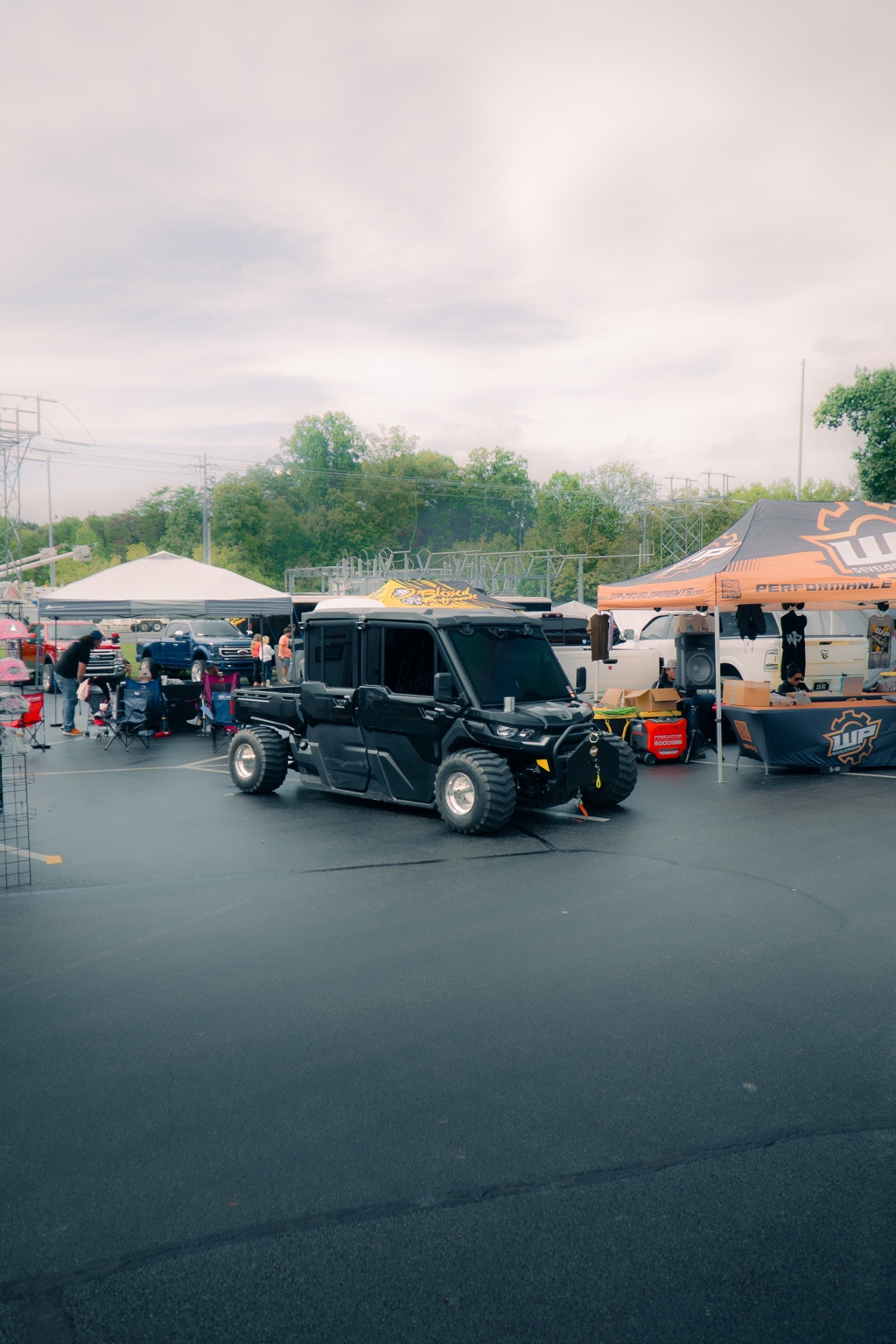 Custom Jeep at an outdoor truck show